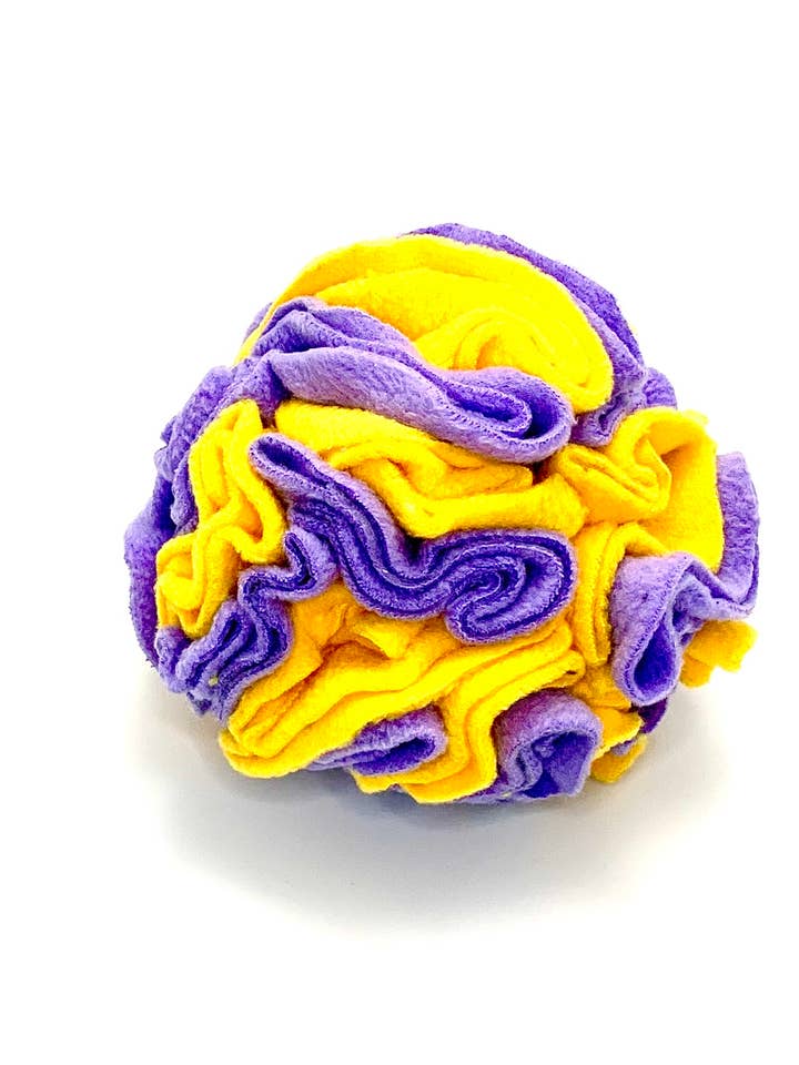 Snuffle Ball Brain Toy Marigold and Light Purple for wholesale by Wag and Bark