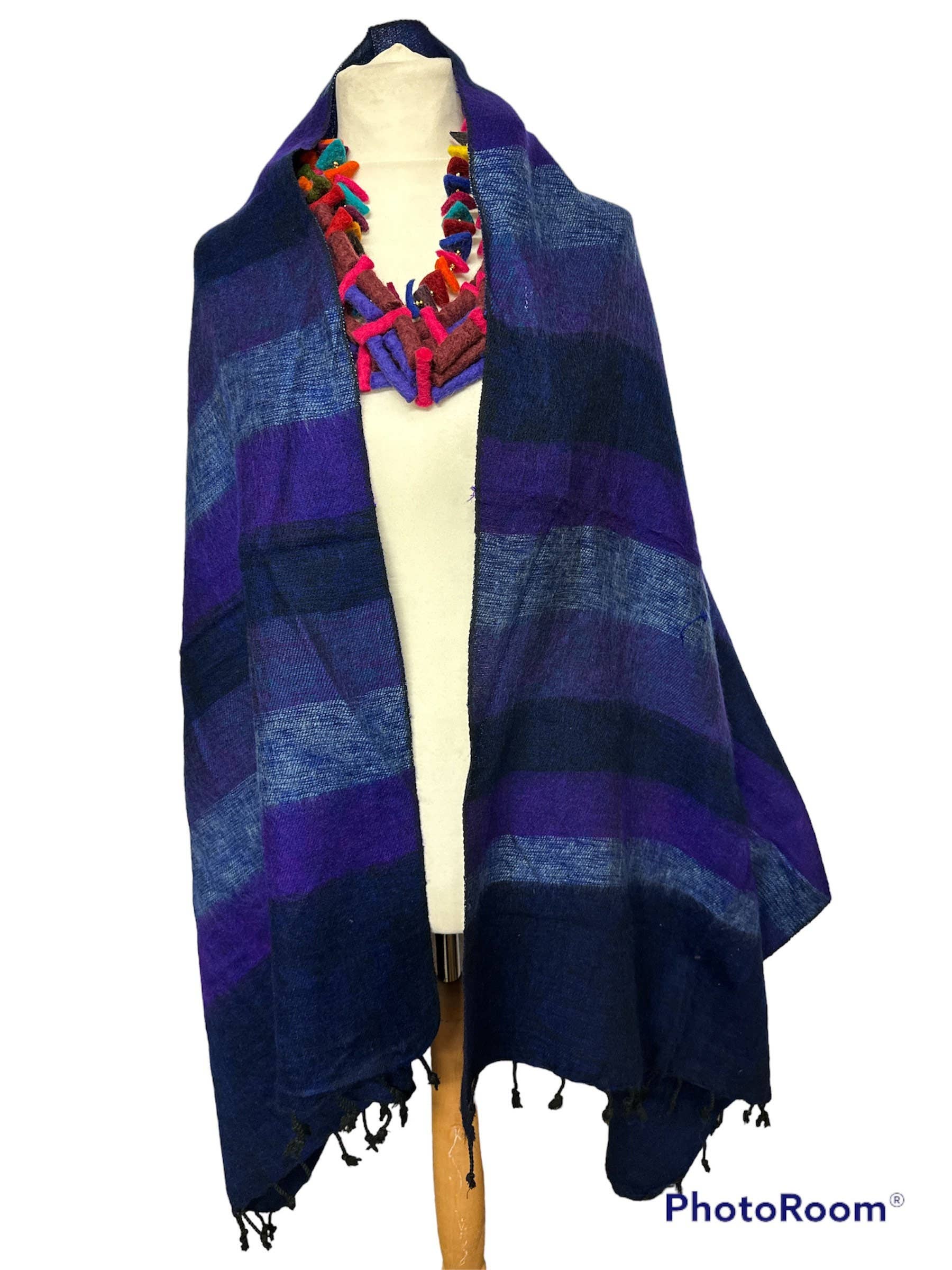 Funky Yak Ltd – Großhandel Überwurfdecke – Handgewebte Yak-Wollschal-Decke aus Nepal, 2-teiliges Farbset2