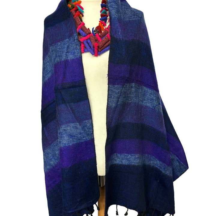 Funky Yak Ltd – Großhandel Überwurfdecke – Handgewebte Yak-Wollschal-Decke aus Nepal, 2-teiliges Farbset2