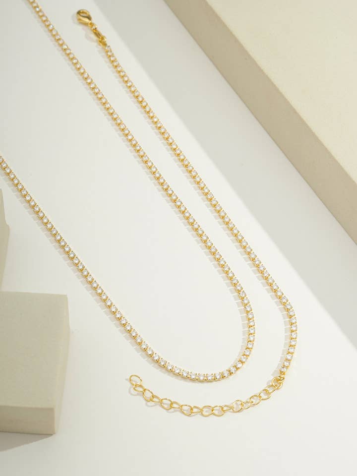 Hipoalergénico Delicado Eloise Tenis | Capa Gruesa de Oro para venta al por mayor de Bossaglam Jewelry