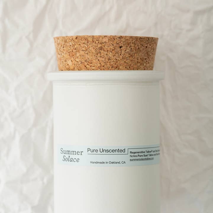 SUMMER SOLACE- Regenerative Tallow Beauty - Vendita all'ingrosso Candela in vasetto - Candela Pura Non Profumata – Sevo e Cera d'Api, 6 oz3