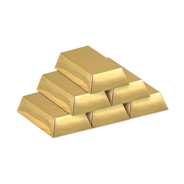 Beistle - Wholesale Party Favor Bag/Box - Foil Gold Bar Favor Boxes0