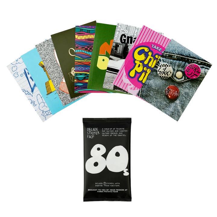 Three Potato Four - Wholesale Sticker - Decade Sticker Card Pack - 1980s
