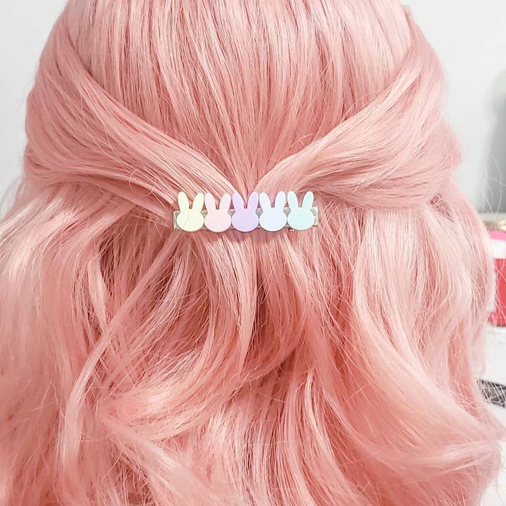 Pop Pastel - Wholesale Hair Clip - Women's - Pastel Rainbow Bunny Hair Clip1