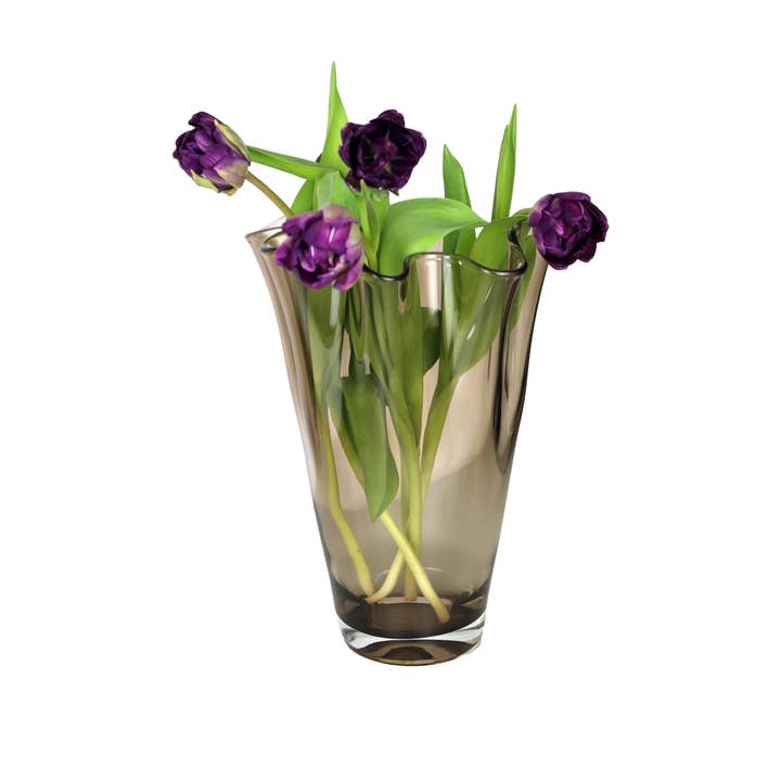 Signature Home Collection GmbH - Wholesale Vase - Vase glass wavy amber colored glass vase Mother's Day decoration3