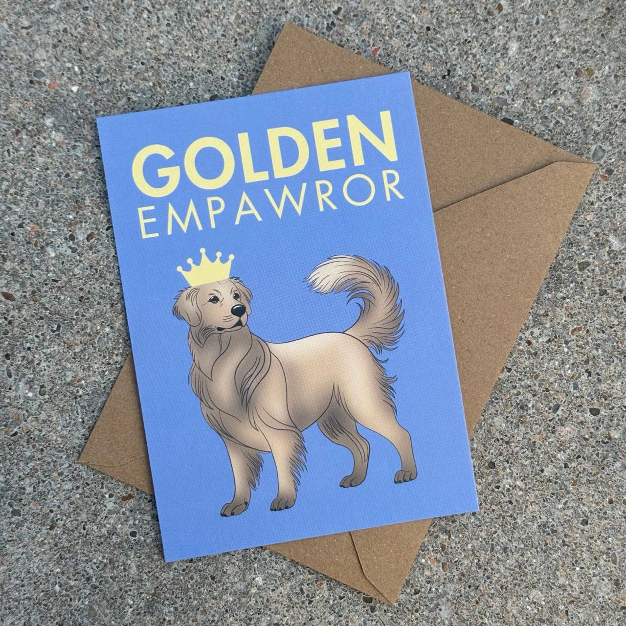 LOLLYPOPARTSTUDIO - Wholesale Everyday Greeting Card - Carte Golden Retriever « Golden Empawror »3