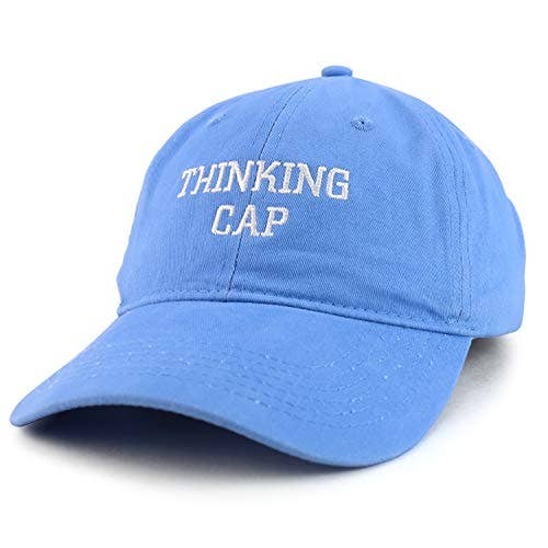 Trendy Apparel Shop - Wholesale Baseball Cap - Unisex - Thinking Cap Embroidered Brushed Cotton Dad Hat Cap