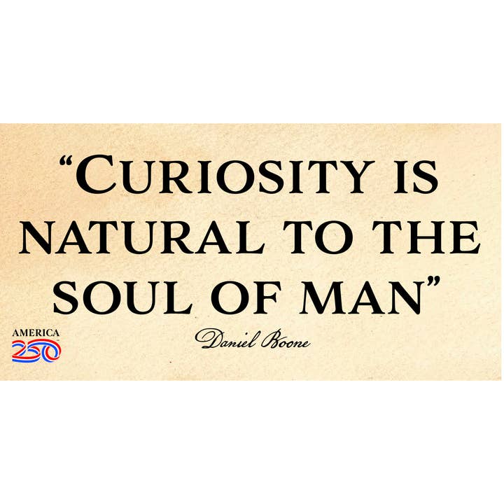 Nelson Gifts Wholesale - Wholesale Sticker - Daniel Boone Quote "Curiosity is Natural" Bumper Sticker
