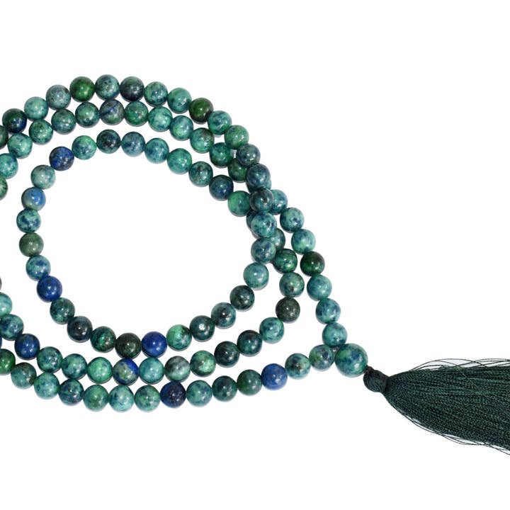 Soothing Crystals - Wholesale Prayer beads necklace - Gemstone Mala | Azurite Malachite | 108 Prayer Bead Jap Mala1