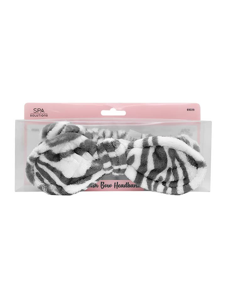 CALA 69229 Zebra Spa Solution Plush Headband - 6pc for wholesale by PINEAPPLE Beauty