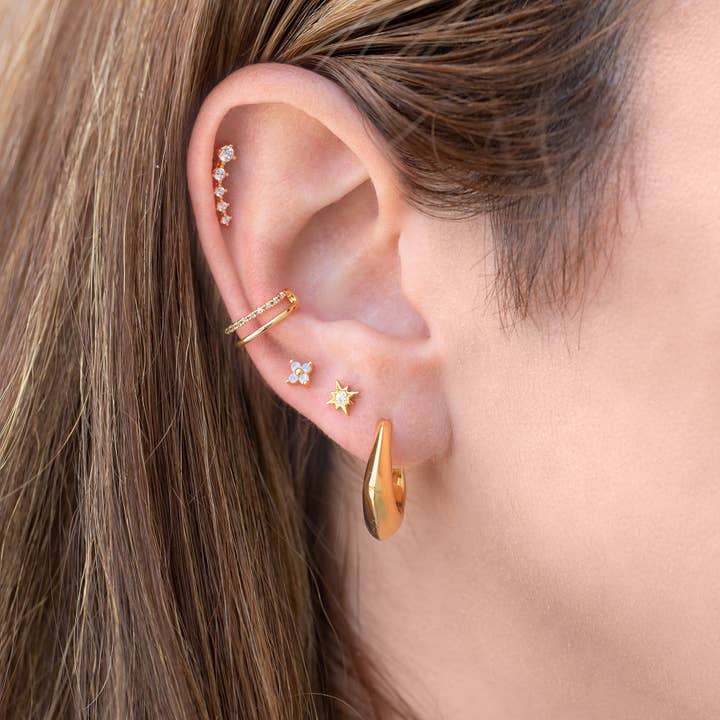 Guld Estella Ear Crawler Flat Back Örhänge för wholesale på Faire
