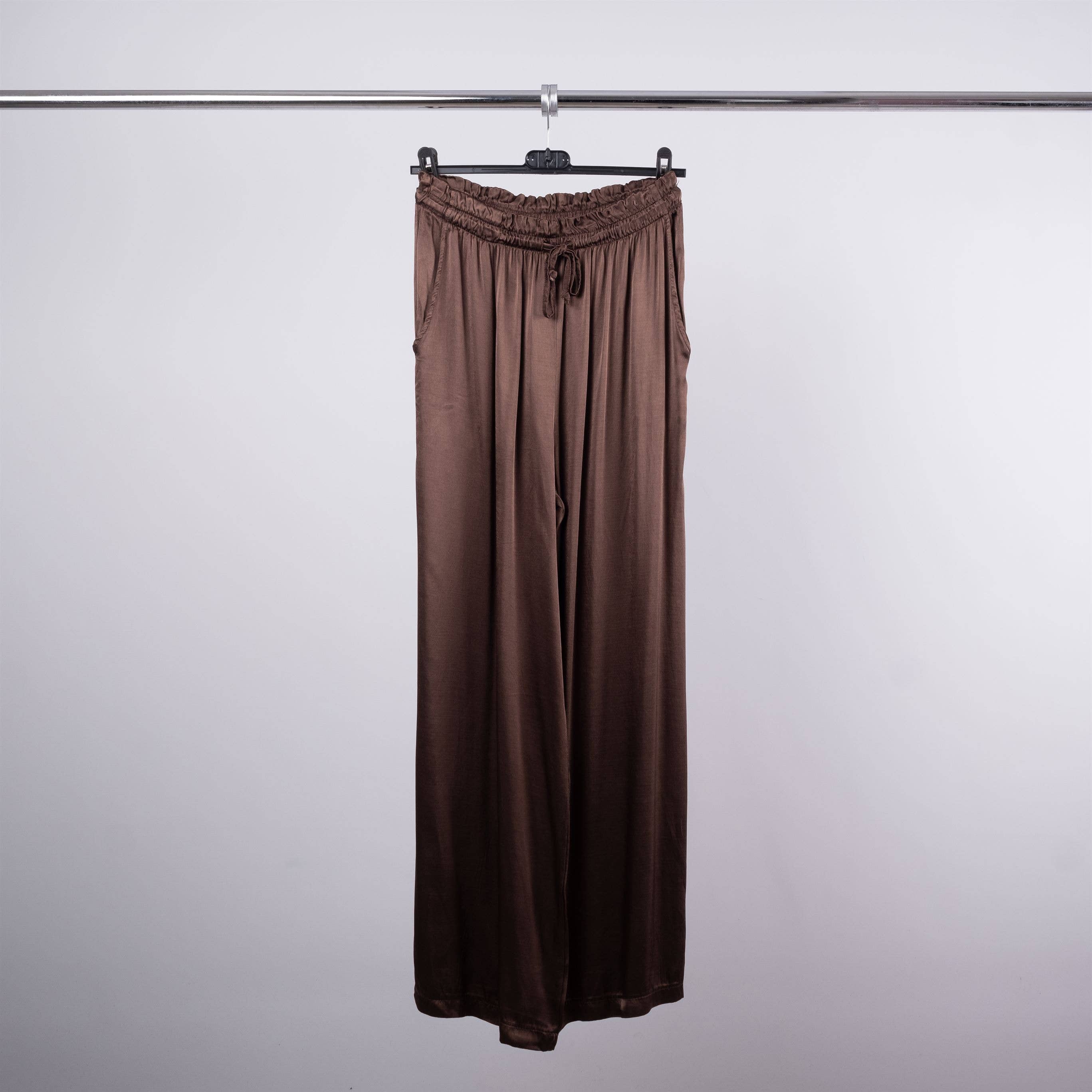 Cecile Wang - Vente Pantalon – femme - Pantalon large fluide satiné YS57206