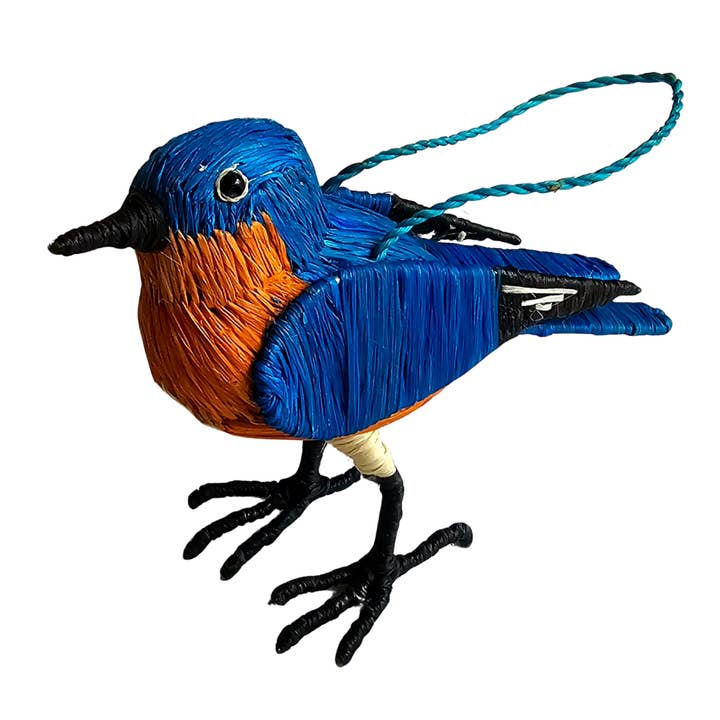 Amazon Ecology - Wholesale Ornament - BLUEBIRD BIRD - FAIR TRADE CHRISTMAS TREE ORNAMENT - WOVEN BY PERUVIAN AMAZON ARTISAN1