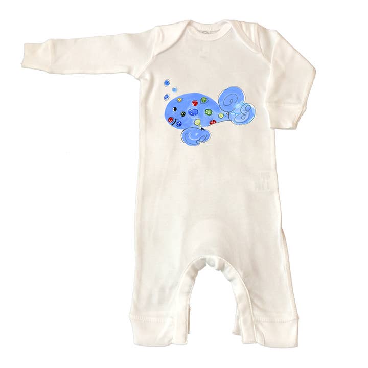 Infant Baby Rib Coverall 565 Dan the Whale for wholesale by Designs By Beverly, LLC