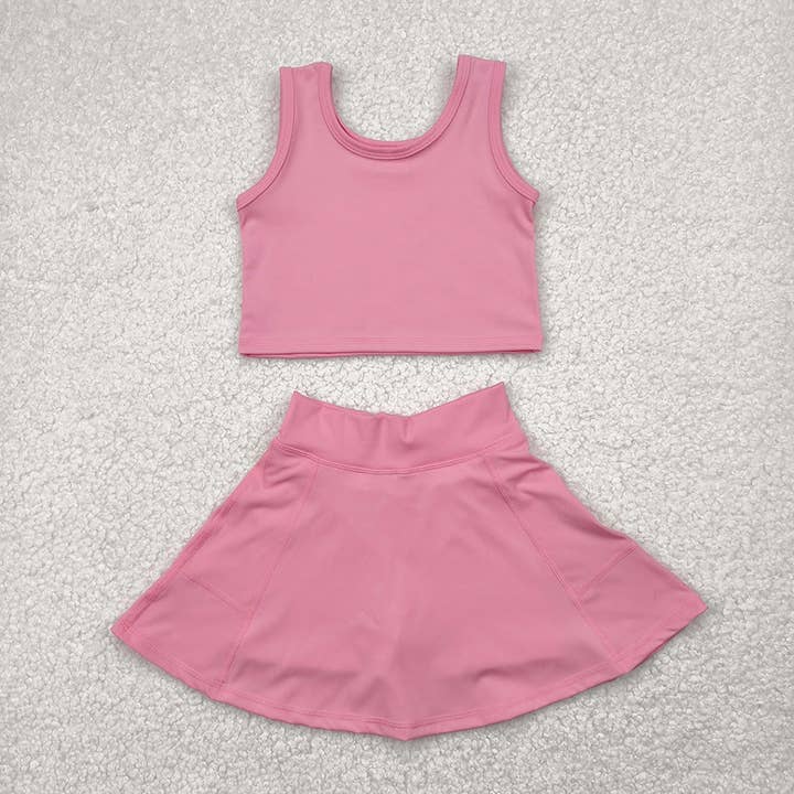 Baby Girls Rust Vest Top Sports Skorts Clothes Sets for wholesale by Aier Wholesale