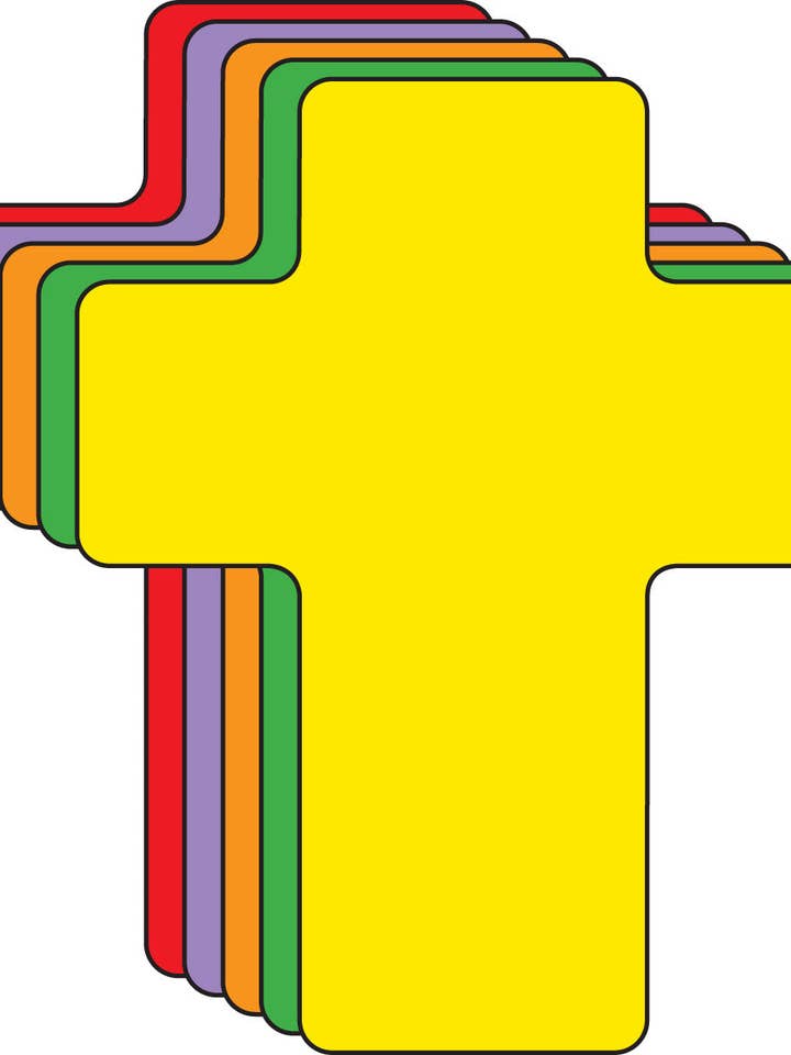 Découpes créatives de couleurs assorties en croix - 5,5" pour la vente par Creative Shapes Etc.