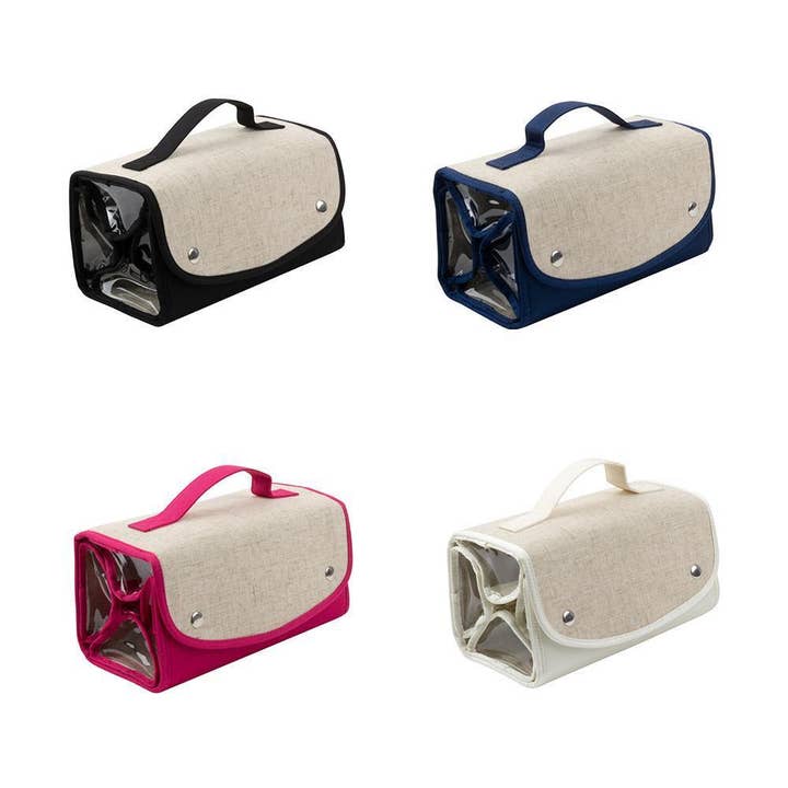 Mainstreet Collection - Wholesale Makeup/Cosmetic Bag - Linen Roll Up Cosmetic Bag