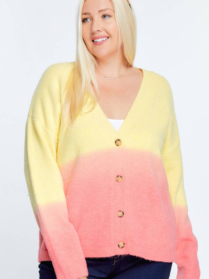 Davi & Dani - Wholesale Cardigan - Women's - OVERSIZE BUTTON DOWN CROPPED DYED SWEATER CARDIGAN9