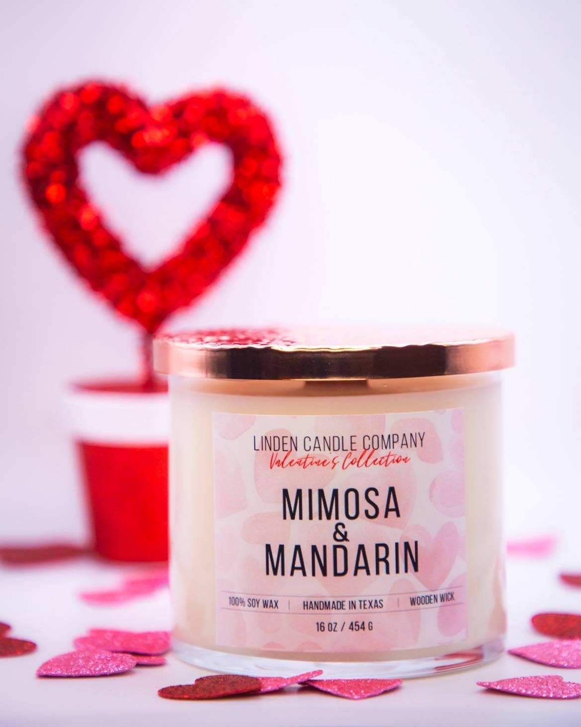 Linden Candle Company - Vendita all'ingrosso Candela in vasetto - Candela di soia per San Valentino Mimosa & Mandarin2