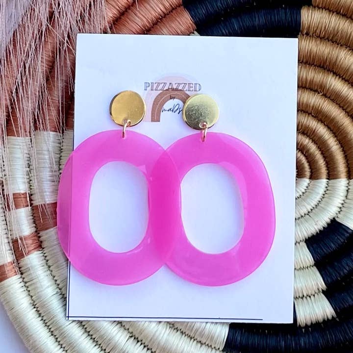 Hot pink round dangles for wholesale by Pizzazzed by Mads