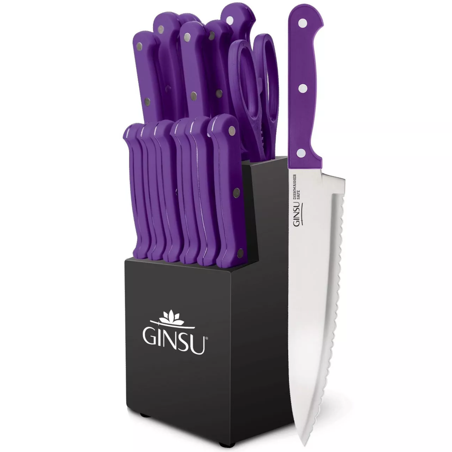 GreatBuy.com - Wholesale Knife Set - GINSU Kiso 14pc Purple Knife Set in a Black Block C/P 10
