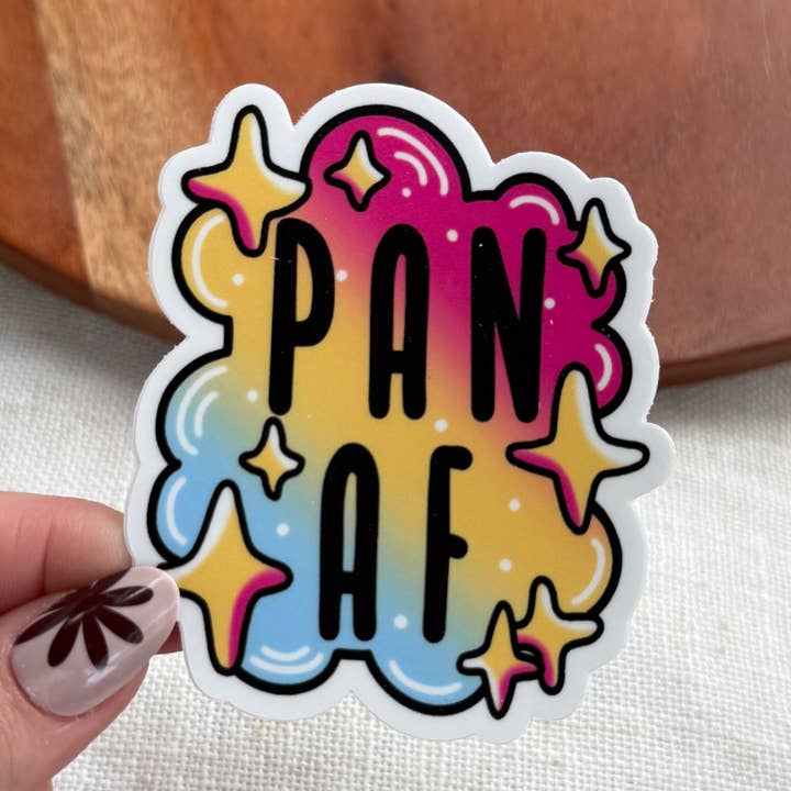 Pan AF Pride Sticker for wholesale by Big Moods