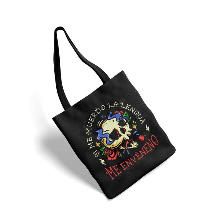 PTFL fabric bag Black - If I bite my tongue for wholesale by Puterful