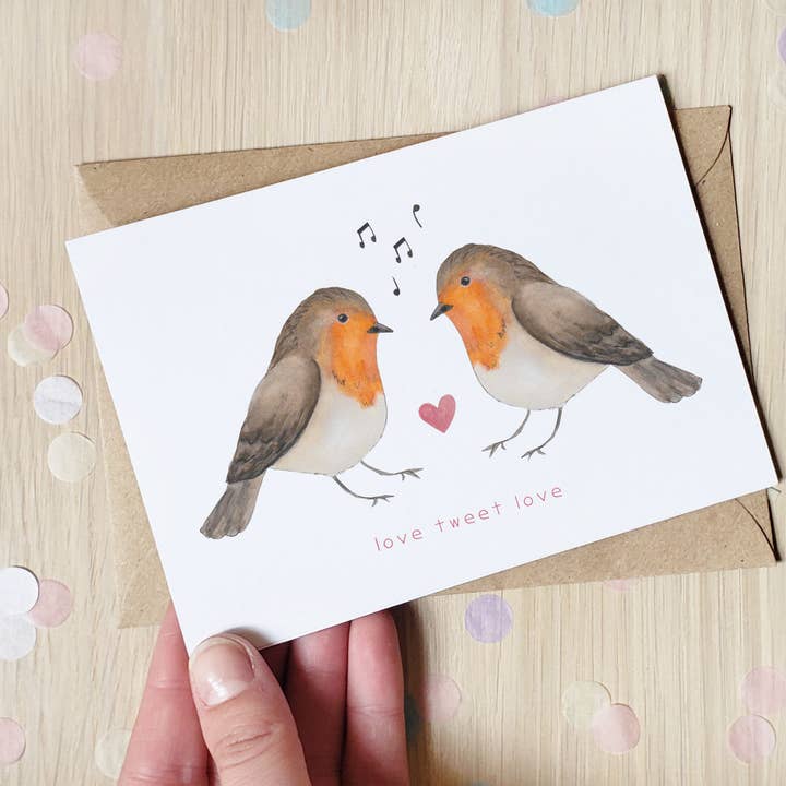 The Curious Cactus - Vente Cartes de déclaration d'amour - Love Tweet Love - Carte de vœux3