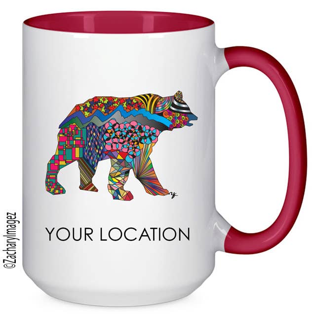 Colorful Bear 15oz Ceramic Mug for wholesale by Zachary Imagez