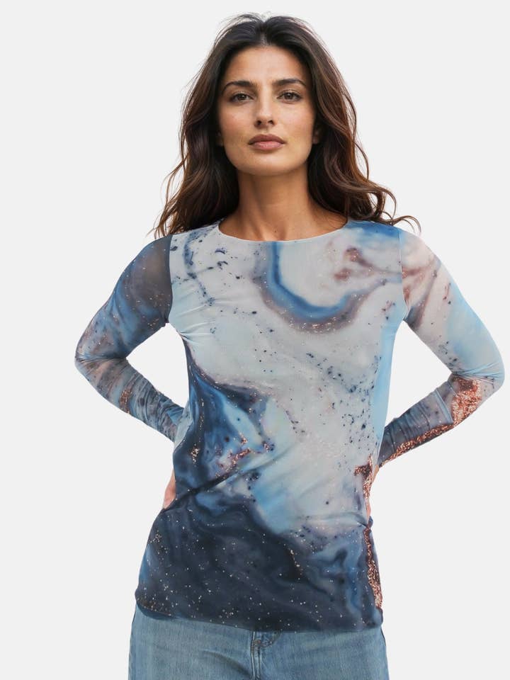 Blue Galaxy - Florence Double Sheer Top for wholesale by AMB Designs