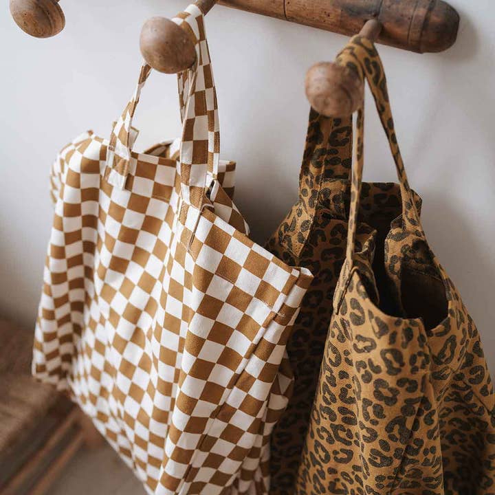 Rose in April - Wholesale Tote Bag - Women's - ELISA TOTE BAG CHECKERBOARD CARAMEL