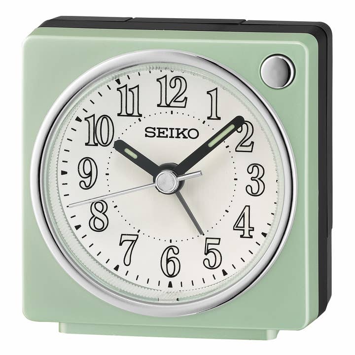 2.6" Fuji Alarm Clock, Pearl Green for wholesale by Seiko Clocks USA