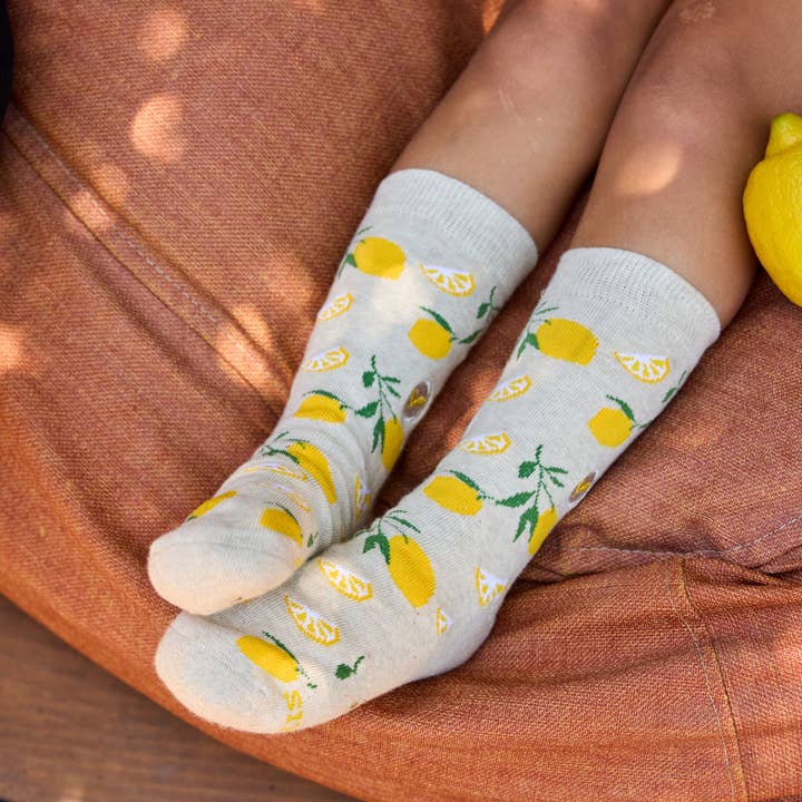 Conscious Step - Wholesale Socks - Kids - Kids Socks that Plant Trees (Beige Lemons)9