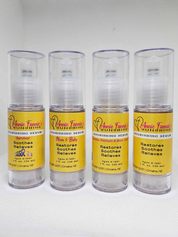 Nourishing Serum - Eczema Psoriasis Rashes Step 1 for wholesale by Annie Fannie's Sunshine LLC