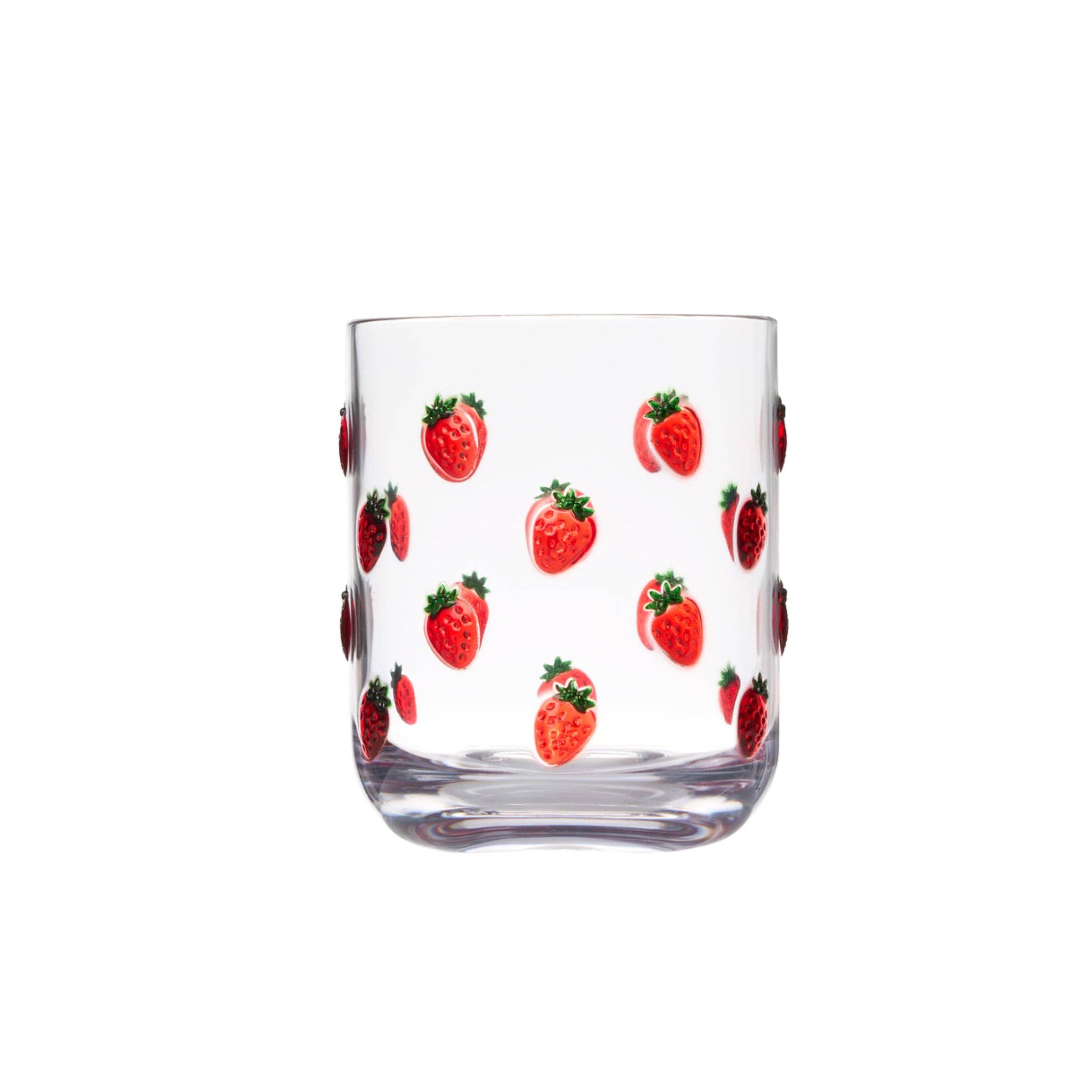 Godinger - Wholesale Cocktail/Liquor Glass - Acrylic Strawberry Icon Double Old Fashion