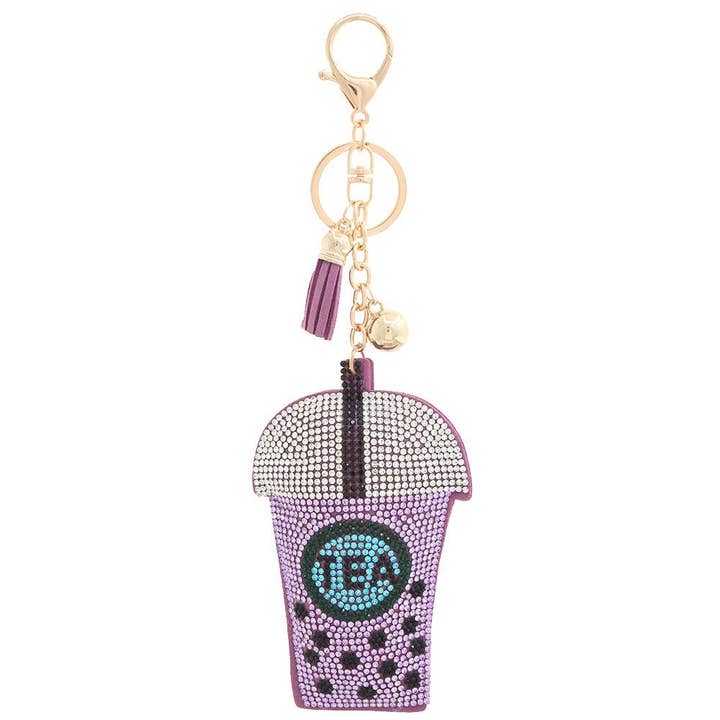 anbfashion – wholesale Keychain – Women's – BOBA TEA PUFFY RHINESTONE KEYCHAIN MKY-16191