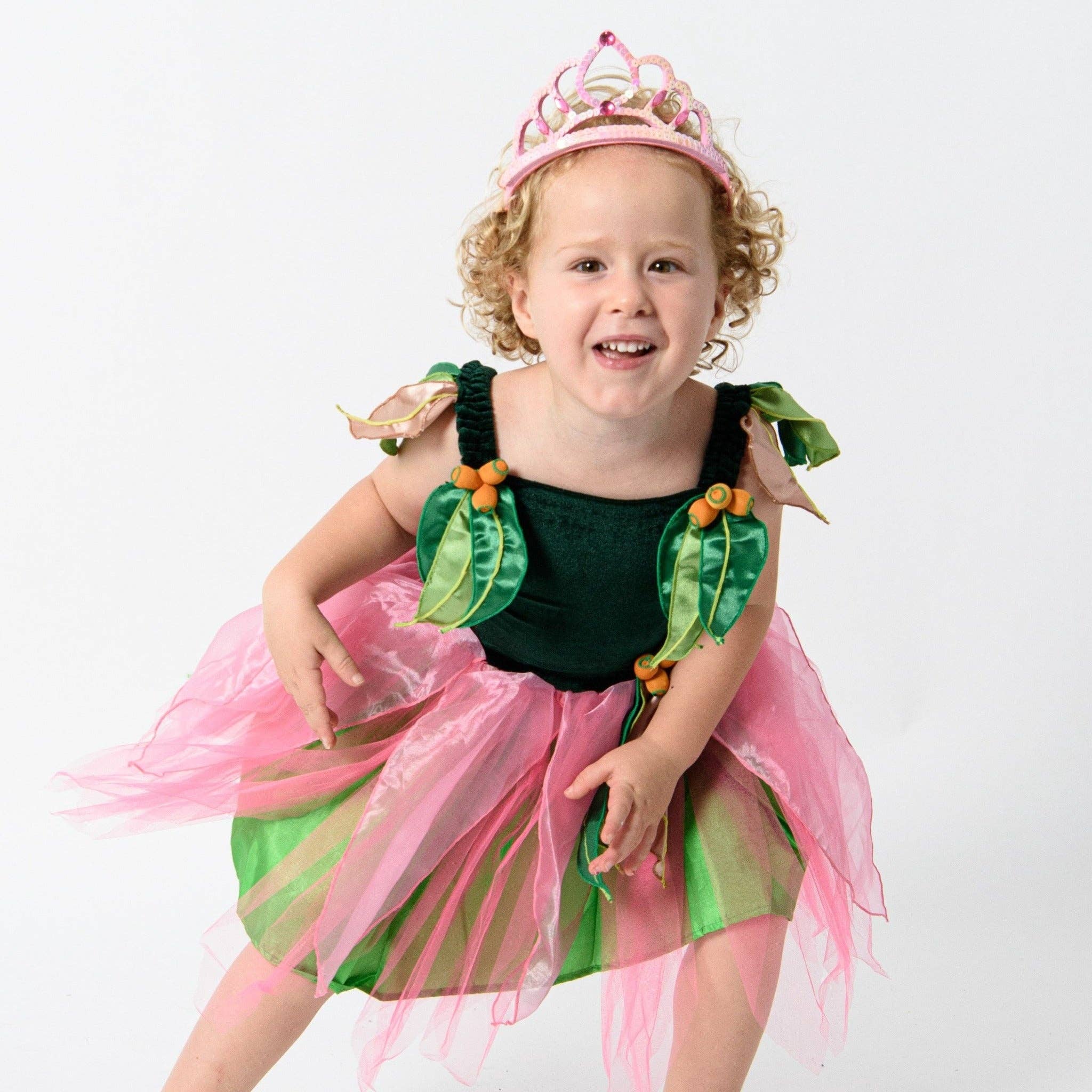 Falda verde con rosa Vestido Little Ragged Blossom de venta al por mayor en Faire0