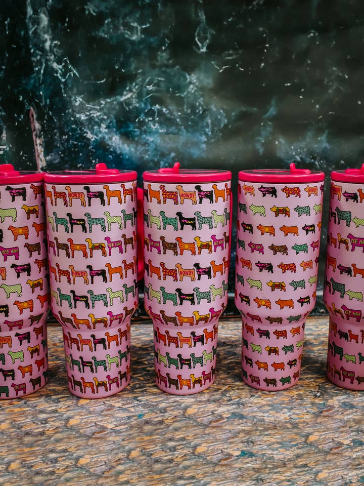 Ambiance de Salon du Bétail Gobelet à Couvercle Rabattable 40oz pour la vente par Flying S Company