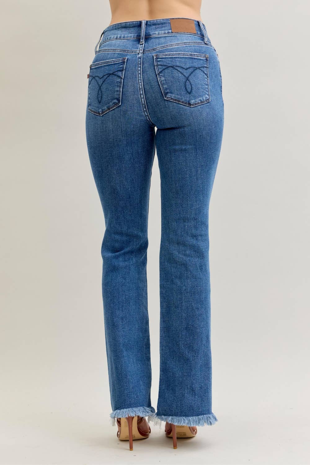 MD High Waisted Bootcut Double Button WB & Fray Hem for wholesale on Faire8