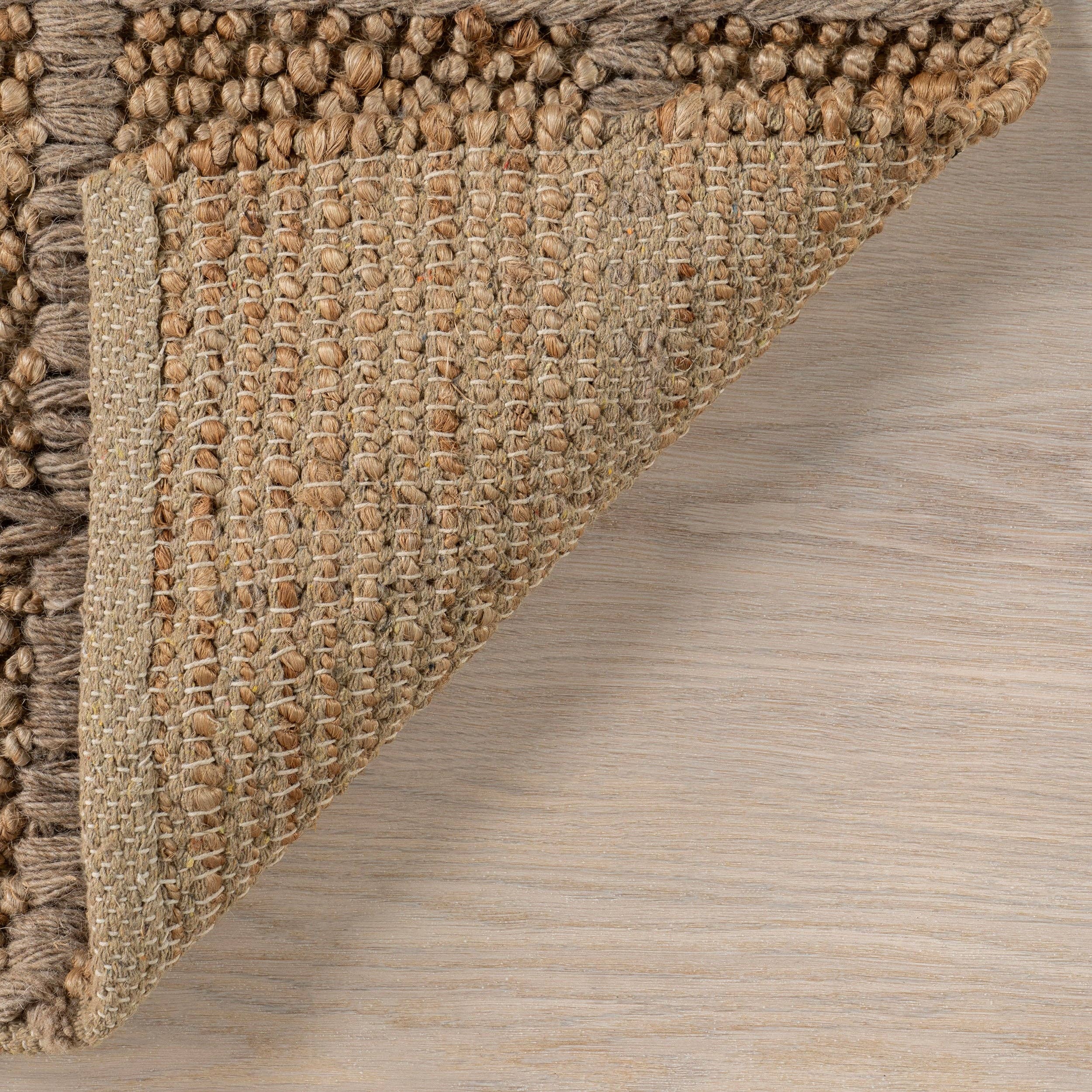 Natural Penni Checked Jute and Wool Area Rug for wholesale on Faire5