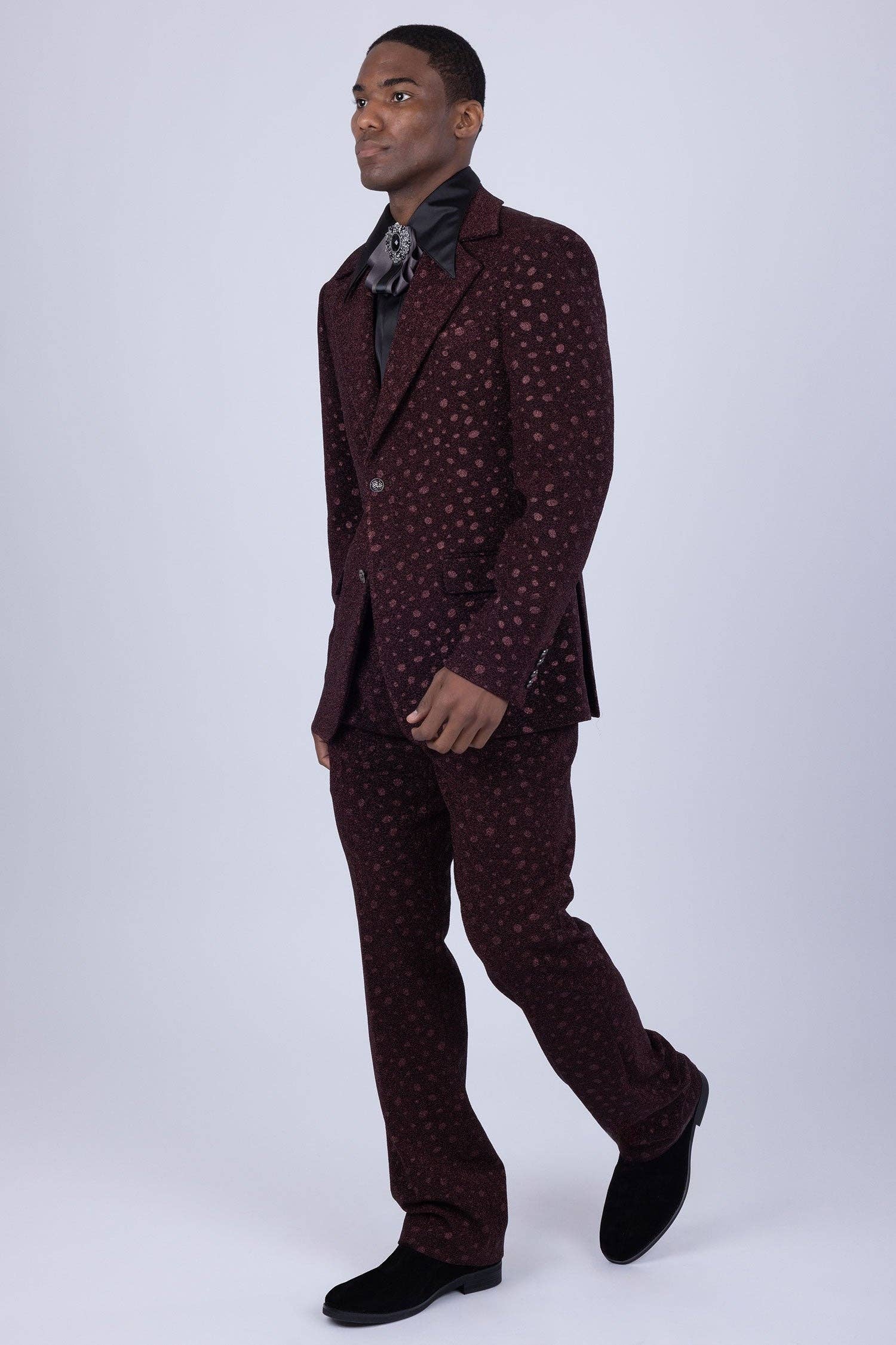 BARABAS - Venta al por mayor Conjunto de vestir - Hombre - Traje de Hombre con Lunares Geométricos y Solapa de Muesca 5SU3418