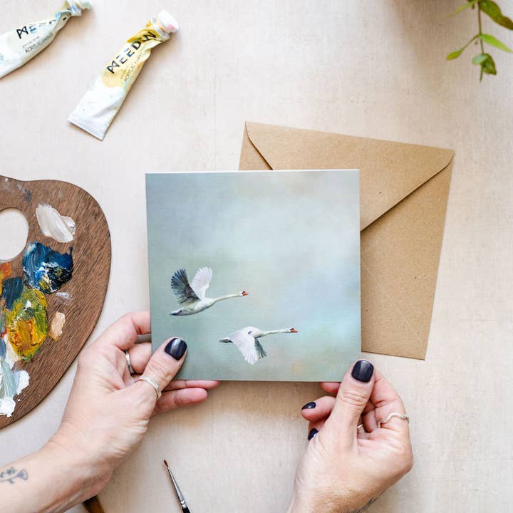 Portrait of Clouds - Wholesale Everyday Greeting Card - Swan Greetings Card - Luxury Textured Cardstock