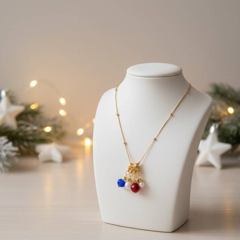 OE! - Vendita all'ingrosso Collana con ciondolo/pendaglio - Noelya- Collana Charm Natalizi Placcato Oro 18k - Acciaio Inox e Cristalli Artigianali Made in Italy1