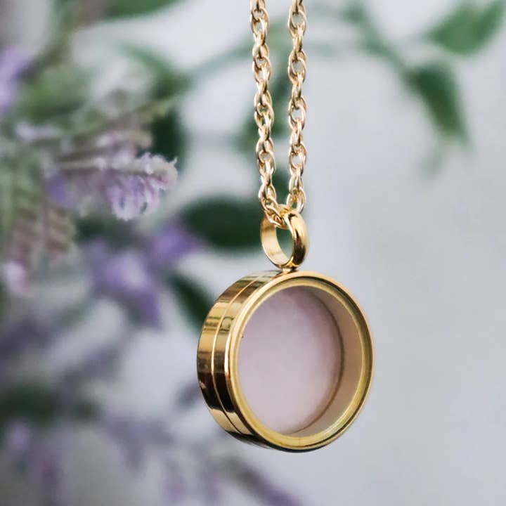 The Blooming Thread - Wholesale Locket Necklace - Gold Leaf Capsule Locket - Keepsake Memorial1