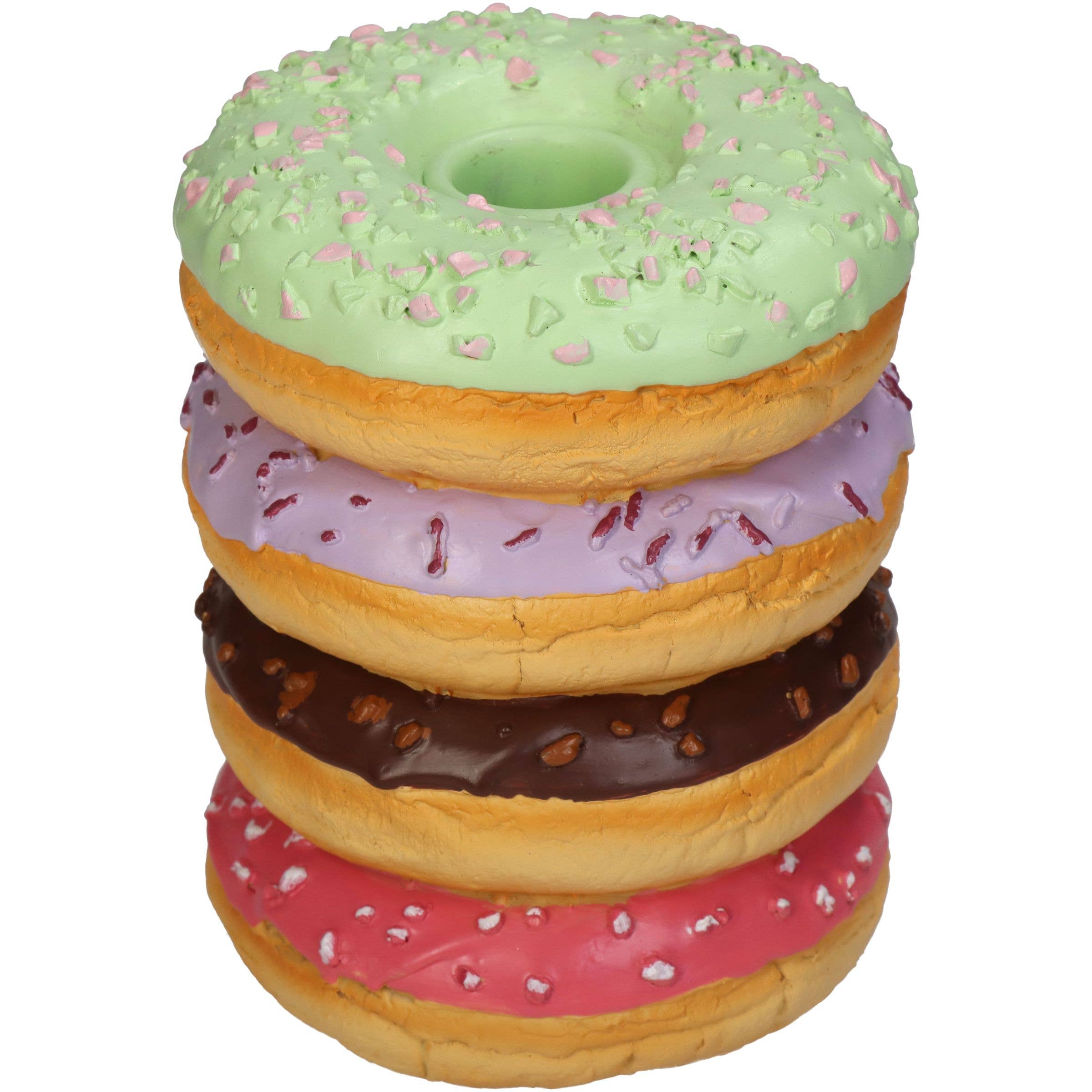 DRYdecorations - Wholesale Novelty Candle - CANDLE STICK DONUT POLYRESIN MULTI 9X9X12CM0