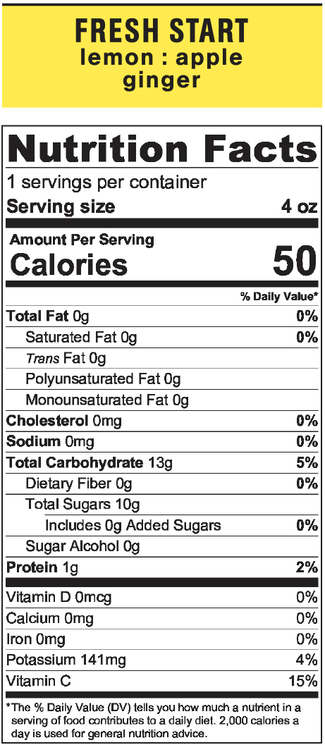 Living Juice - Wholesale Fruit Juice - Living Juice Fresh Start Mini - Organic 4oz Pressed Juice4