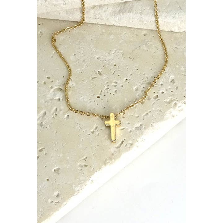 JOSSLYN by wall to wall - Wholesale Pendant/Charm Necklace - CLASSIC MINI CROSS NECKLACE | 47N15737-CROSS