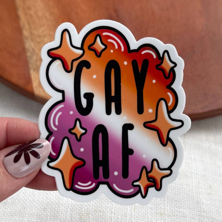 Gay AF Pride Sticker for wholesale by Big Moods