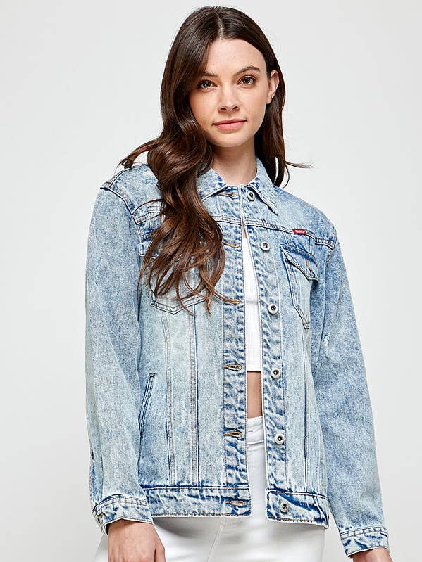 BLUE AGE – Großhandel Jeansjacke – Damen – Destroyed lässige Jeansjacke, JK-4031