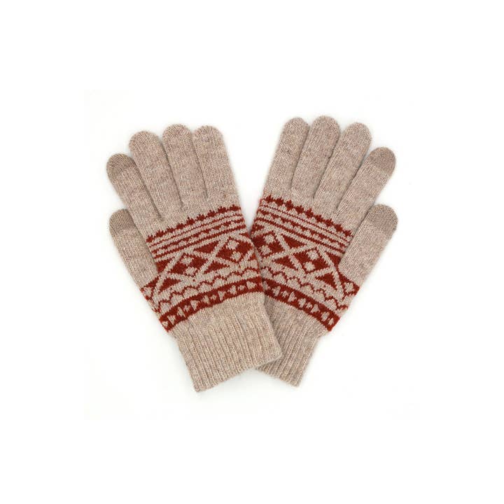 Slimme handschoenen met boarderpatroon voor wholesale door Collections by Fame Accessories